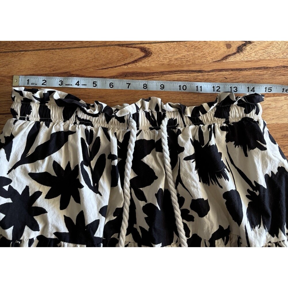 Moon River Anthropology Long Skirt Floral Black Tassel Boho Large - Picture 5 of 7